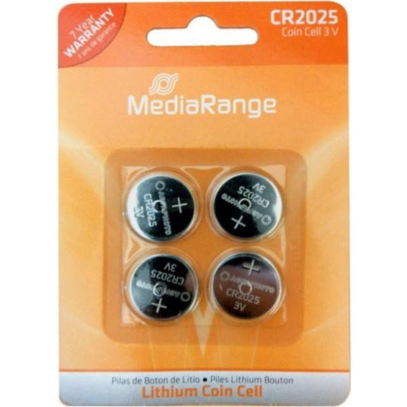 Mediarange BATTERY LITHIUM CR2025 3V/4PCS MRBAT131 MEDIARANGE