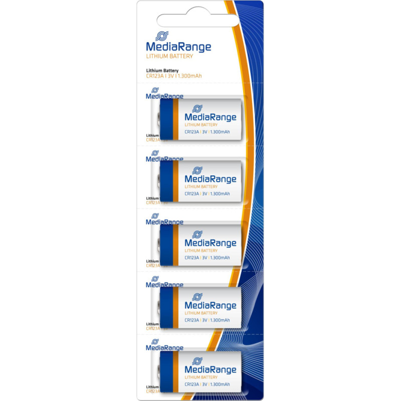Mediarange BATTERY LITHIUM CR123A 3V/5PCS MRBAT150 MEDIARANGE