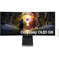 Samsung Monitor|SAMSUNG|34"|Gaming/Smart/Curved/21 : 9|Panel OLED|3440x1440|21:9|175Hz|0.03 ms|Speakers|Swivel|Height adjustable|Tilt|LS34DG850SUXDU