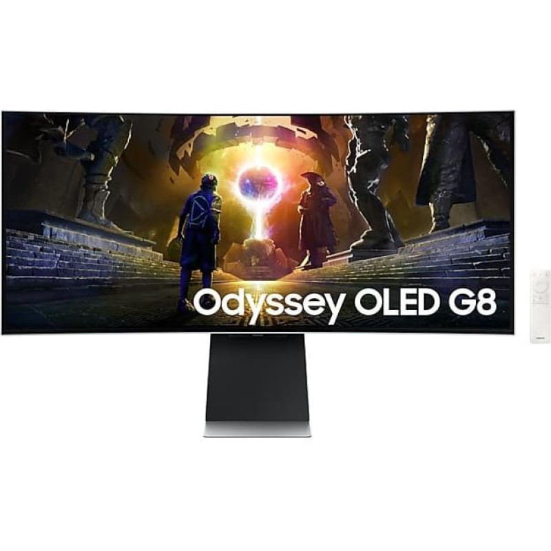 Samsung Monitor|SAMSUNG|34"|Gaming/Smart/Curved/21 : 9|Panel OLED|3440x1440|21:9|175Hz|0.03 ms|Speakers|Swivel|Height adjustable|Tilt|LS34DG850SUXDU