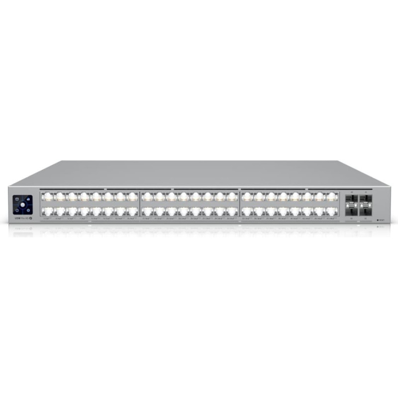 Ubiquiti Switch|UBIQUITI|Ubiquiti UniFi Pro XG 48 PoE|Switch type Managed|Switch layer L3|Rack mounting Yes|Stackable Yes|Form factor 1U|48xRJ-45 ports|RJ-45 Ports Type 10G Ethernet (100/1000/10000)|16x2.5G Ethernet (copper) ports quantity|32x10G Ethernet