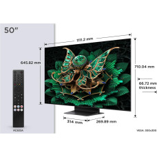 TCL TV Set|TCL|50 "|4K Ultra HD|3840 x 2160 pixels|Flat|16:9|QD-Mini LED|50C7K