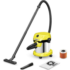 Karcher Vacuum Cleaner|KARCHER|Suction power 220 AW|Input power 1000 W|Dust capacity 15 L|Drum vacuum|Cleaning type Dry&wet|Dust container Dust bag|Colour Black/Yellow|1.628-054.0