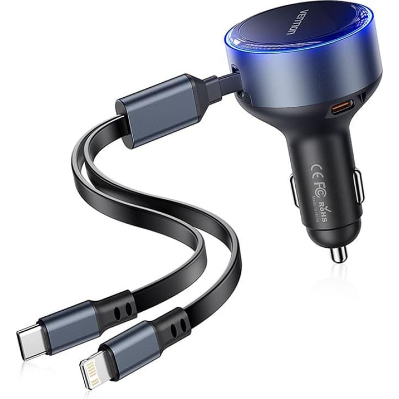 Vention MOBILE CHARGER CAR USB/3P BLACK FFOB0 VENTION