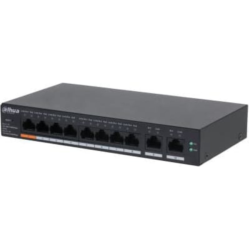 Dahua Switch|DAHUA|CS4010-8GT-60|Switch type Managed|Switch layer L2|Form factor Desktop/Wall-Mounting|10xRJ-45 ports|RJ-45 Ports Type Gigabit Ethernet (10/100/1000)|Power over Ethernet (PoE) Yes|8xPower over Ethernet (PoE) ports quantity|Total Power over