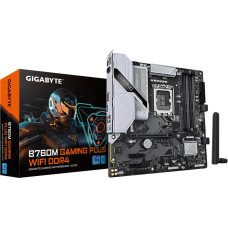Gigabyte Mainboard|GIGABYTE|B760M GAMING PLUS WIFI DDR4 (REV. 1.1)|Intel B760|LGA 1700|micro ATX|RAM DDR4-SDRAM|4xSlots|Wi-Fi Yes|Bluetooth Yes|2xNumber of M.2 (M) slots|B760MGPWIFIDDR41.1