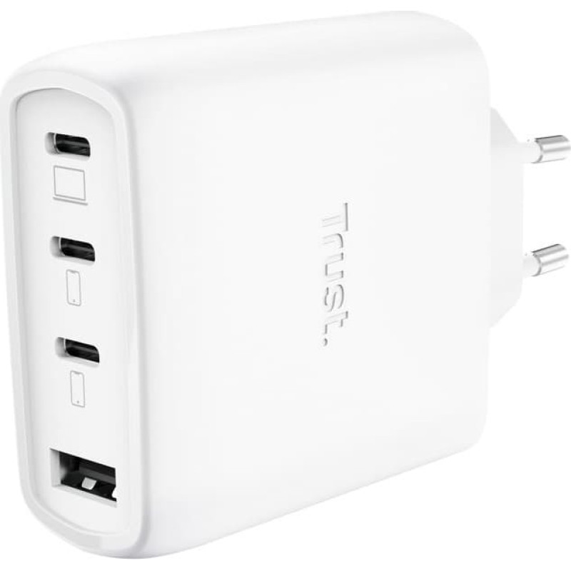 Trust MOBILE CHARGER WALL MAXO 65W/4-PORT GAN WHITE 26068 TRUST