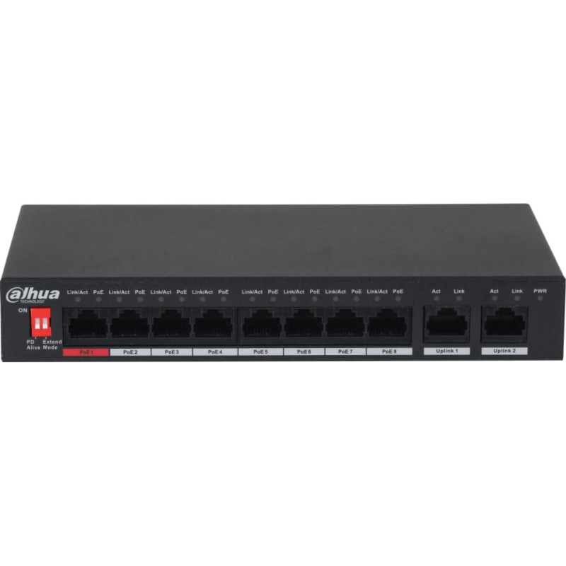 Dahua Switch|DAHUA|PFS3010-8ET-96-V2|Desktop/pedestal|PoE ports 8|96 Watts|DH-PFS3010-8ET-96-V2