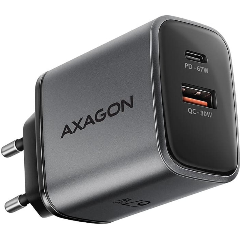 Axagon MOBILE CHARGER WALL USB 67W/GAN 2PORT ACU-PQ67 AXAGON