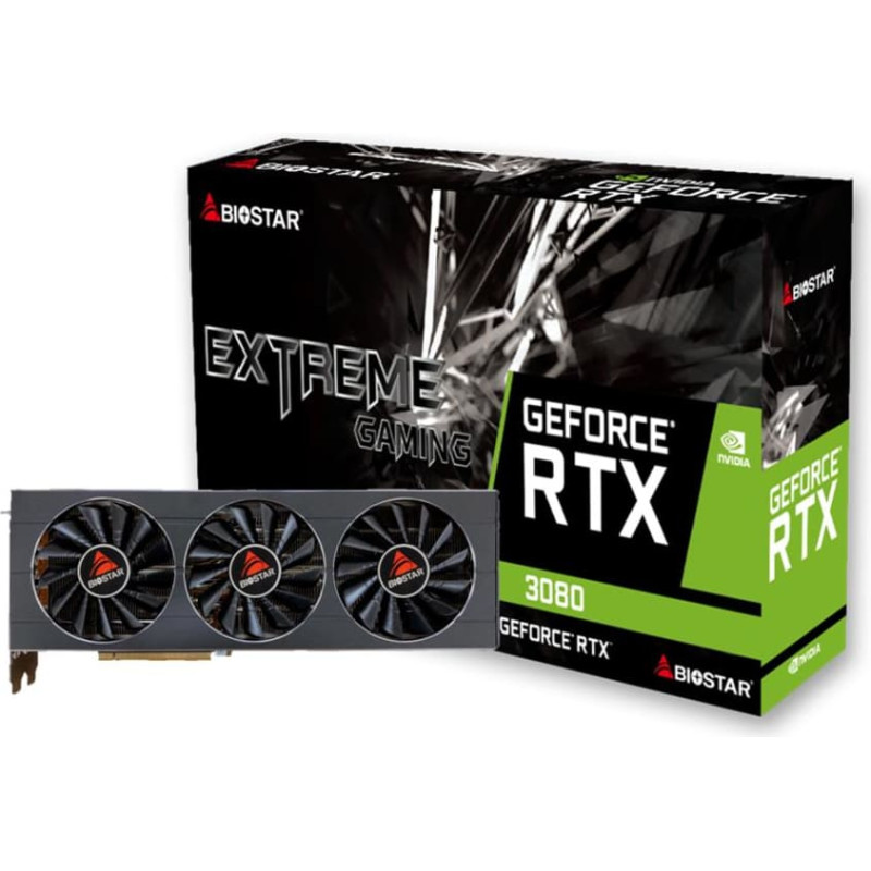 Biostar Graphics Card|BIOSTAR|NVIDIA|GeForce RTX 3080|10 GB|GDDR6X|320 bit|PCI Express x16 4.0|Active|VN3816RMT3