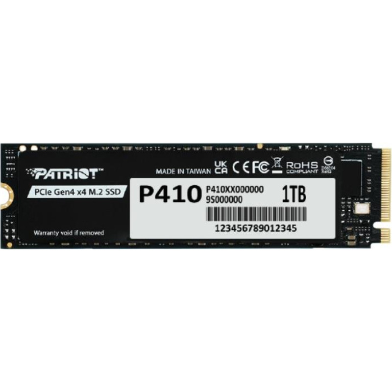 Patriot SSD|PATRIOT|320xTBW rating|NVMe Yes|PCI Express|M.2|1000 GB|P410P1TBM28H