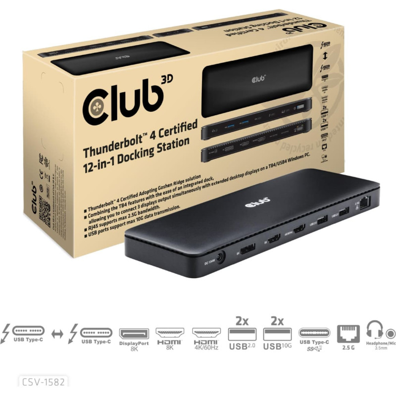 Club3D NB ACC DOCKING STATION 12IN1/THUNDERBOLT CSV-1582 CLUB3D