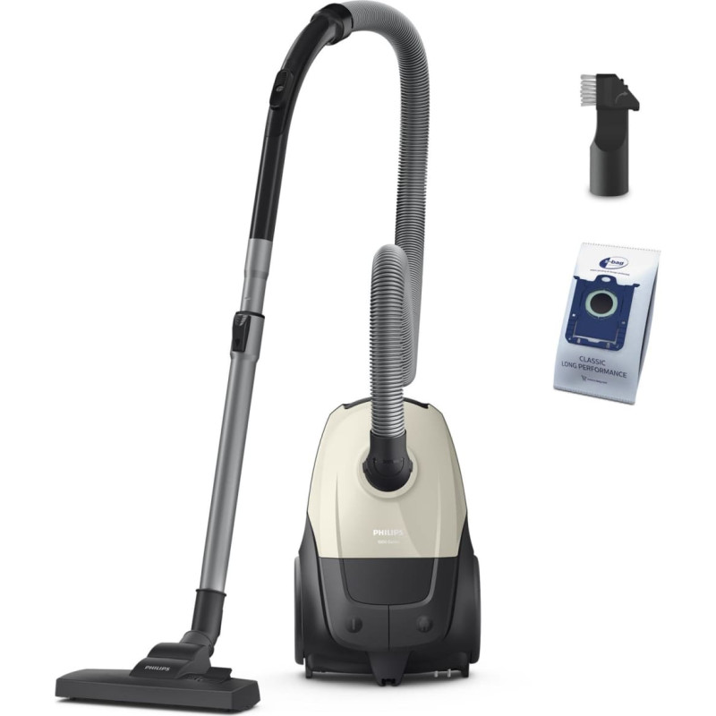Philips Vacuum Cleaner|PHILIPS|Input power 800 W|Dust capacity 3 L|Cylinder vacuum|Cleaning type Dry|Dust container Dust bag|Colour Black/Beige|XD1101/10