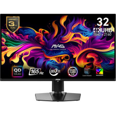 MSI Monitor|MSI|31.5"|Gaming|Panel QD-OLED|3840x2160|16:9|165Hz|0.03 ms|Swivel|Pivot|Height adjustable|Tilt|Colour Black|MAG321UPQD-OLED
